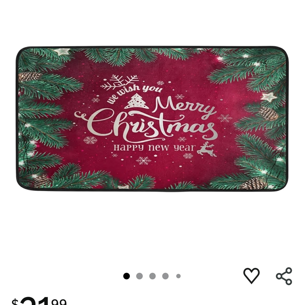 Festive Red Christmas Rug - Picture 3 of 5